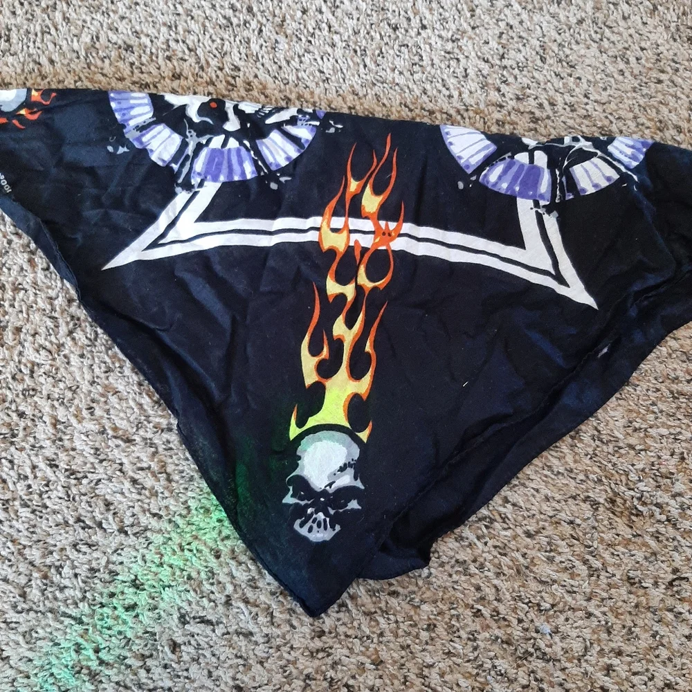 Skulls and Flames Square Cotton Bandana